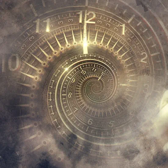 feng shui timing. clock in energy swirling pattern